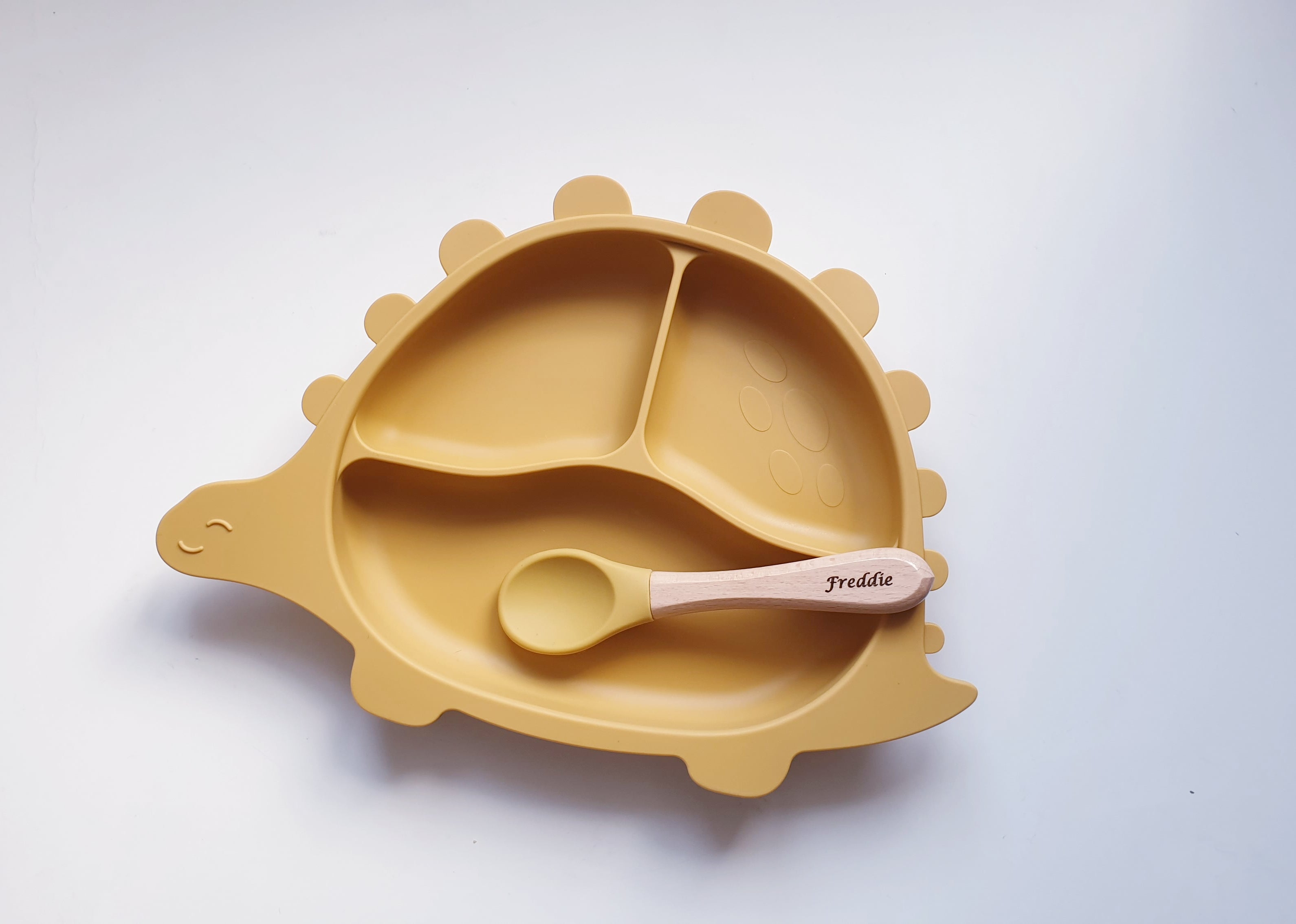Dinosaur Children Plate with Custom Spoon