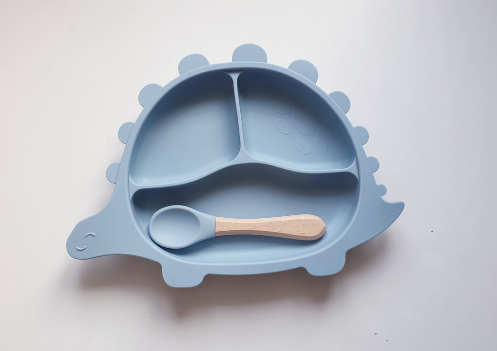Dinosaur Children Plate with Custom Spoon