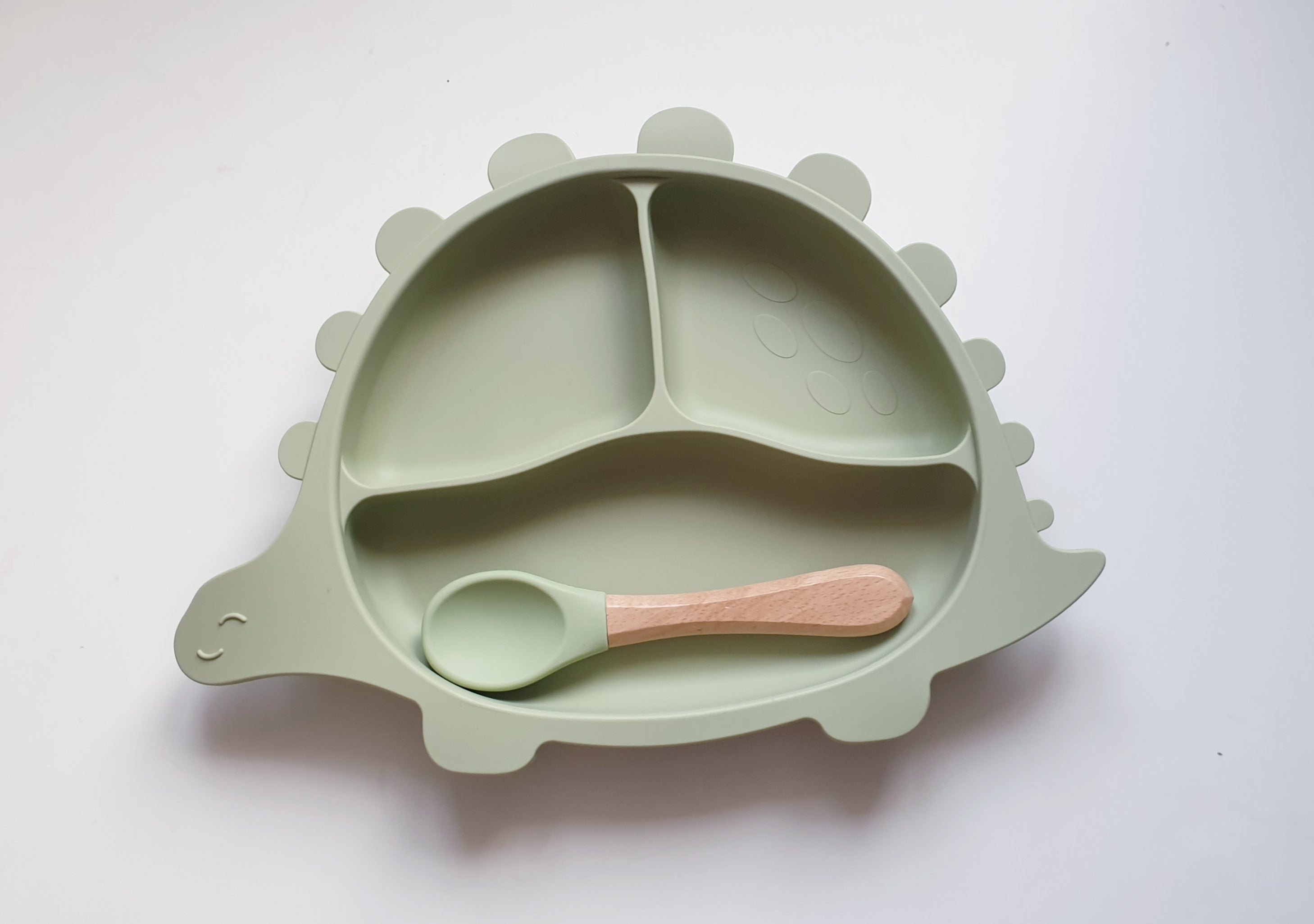 Dinosaur Children Plate with Custom Spoon