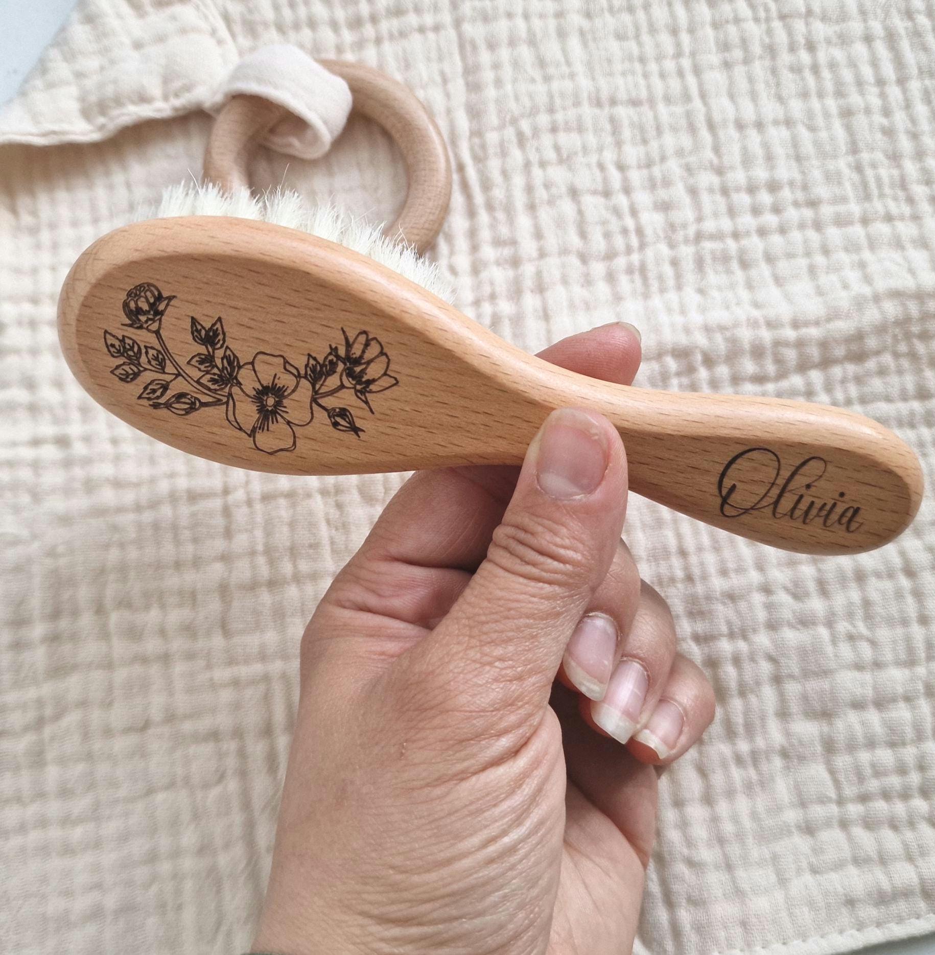 Personalised wood brush