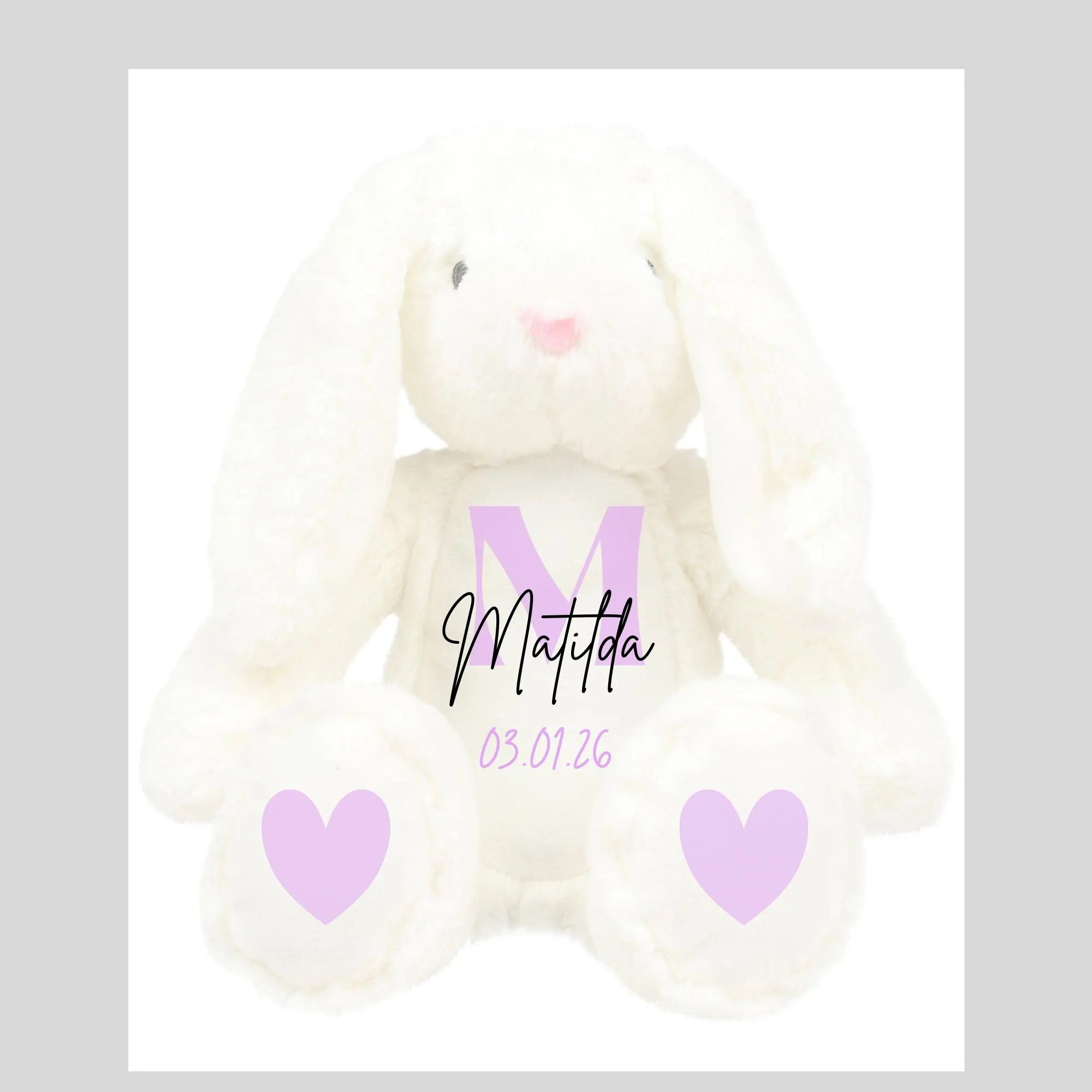 Personalised Plush Bunny Toy  Baby Gift