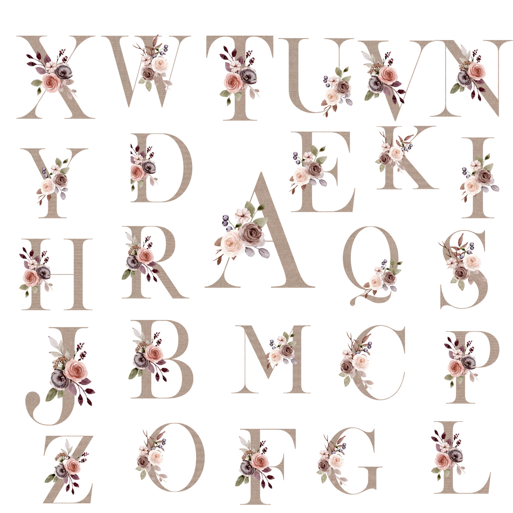 Personalised Unicorn Soft Toy – Floral Initial & Name